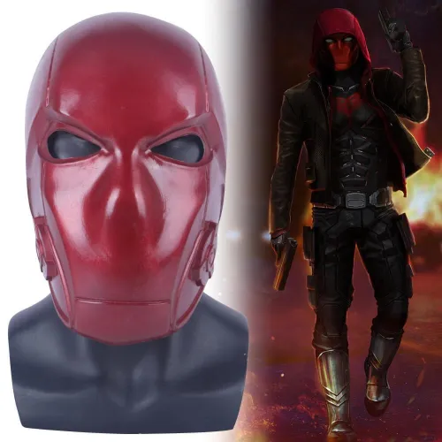 Titans Season 3 Red Hood Cosplay Latex Helmet Halloween Prop