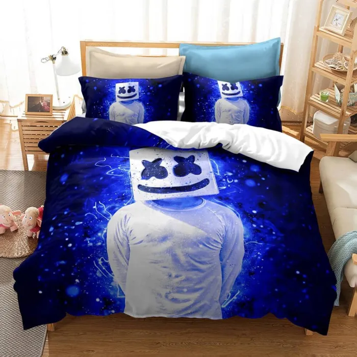 Dj Marshmello Cosplay Bedding Set Duvet Covers Comforter Bed Sheets