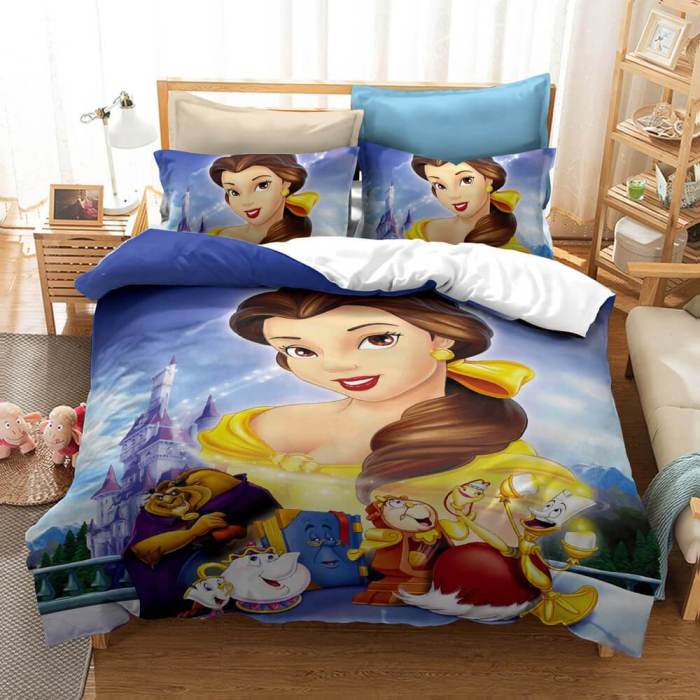  Princess Snow White Cosplay Bedding Set Duvet Cover Bed Sheets