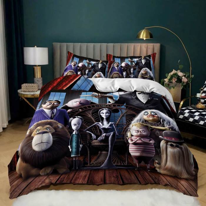 The Addams Family Cosplay Bedding Set Comforter Duvet Cover Bed Sheets
