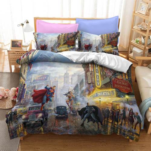 Justice League Batman Superman Bedding Set Duvet Cover Bed Sheets Sets