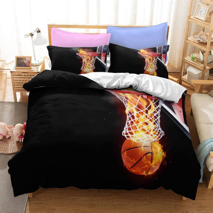 Nba Lakers Basketball Bedding Set Duvet Covers Comforter Bed Sheets