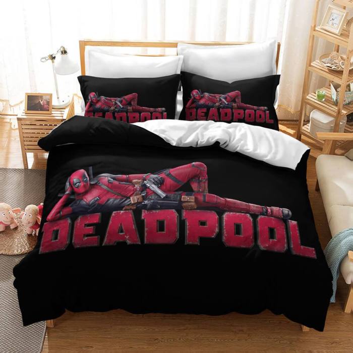 Deadpool 2 Cosplay Bedding Set Duvet Cover Halloween Bed Sheets Sets