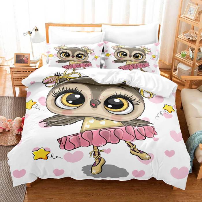 Cartoon Owl Bedding Sets Duvet Covers Quilt Halloween Bed Sheets