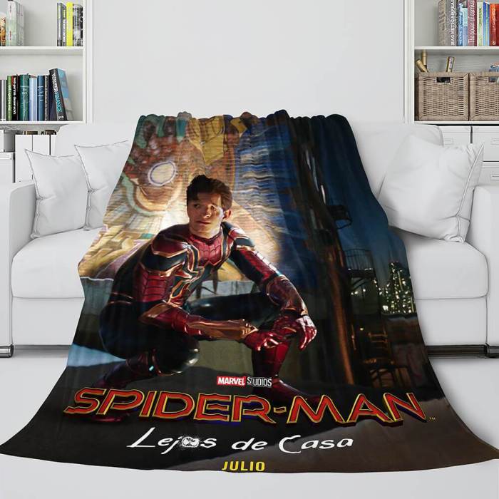 Spiderman Cosplay Blanket Flannel Fleece Blanket Throw Wrap Nap Quilt