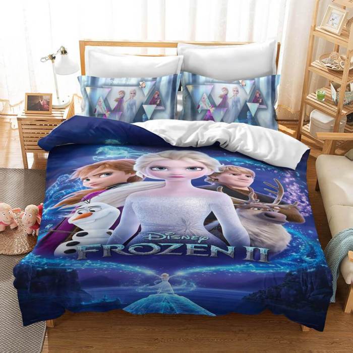 Frozen 2 Elsa Anna Bedding Set Duvet Cover Quilt Cover Bed Sheets Sets