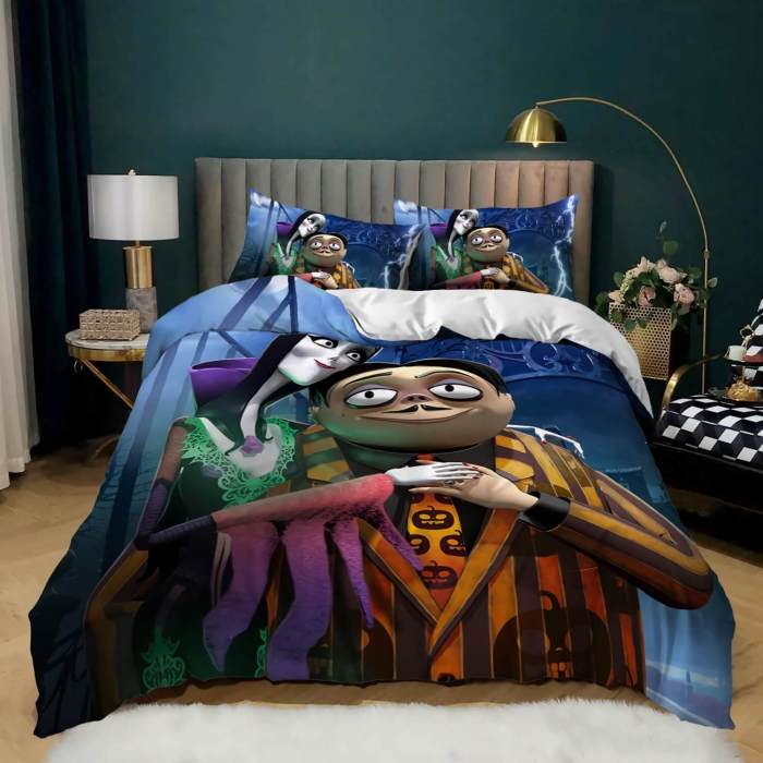 The Addams Family Cosplay Bedding Set Comforter Duvet Cover Bed Sheets