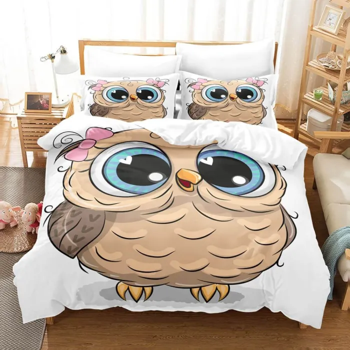 Cartoon Owl Bedding Sets Duvet Covers Quilt Halloween Bed Sheets