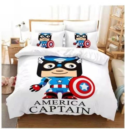 Avengers Ironman Captain America Bedding Set Duvet Cover Bed Sheets