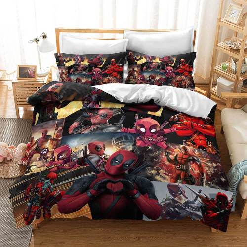 Deadpool 2 Cosplay Bedding Set Duvet Cover Halloween Bed Sheets Sets