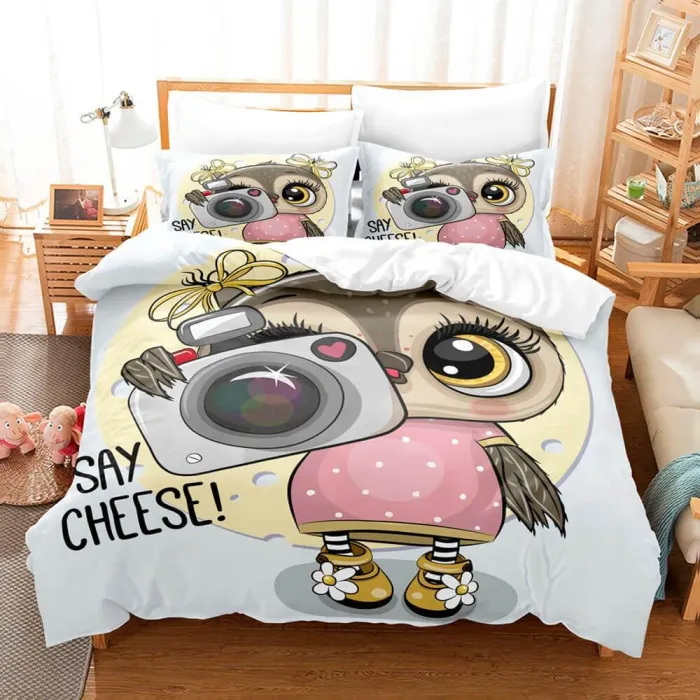 Cartoon Owl Bedding Sets Duvet Covers Quilt Halloween Bed Sheets