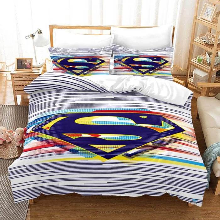 Justice League Batman Superman Bedding Set Duvet Cover Bed Sheets Sets