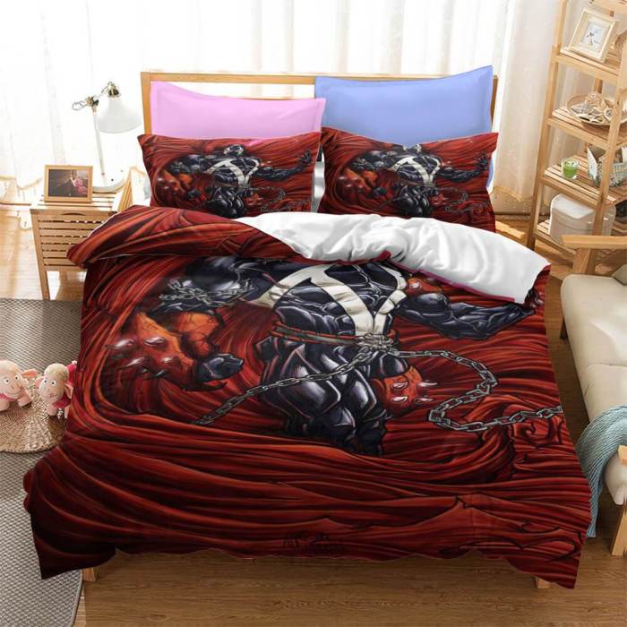 Marvel Venom Cosplay Bedding Set Duvet Cover Halloween Bed Sheets Sets
