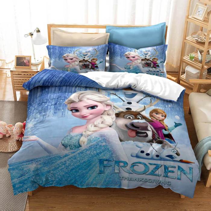 Frozen Princess Elsa Anna Bedding Set Duvet Cover Quilt Bed Sheets Set