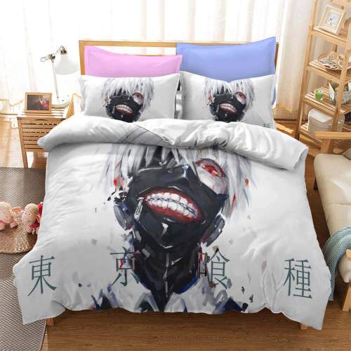 Japan Anime Tokyo Ghoul Cosplay Bedding Set Duvet Cover Bed Sheets