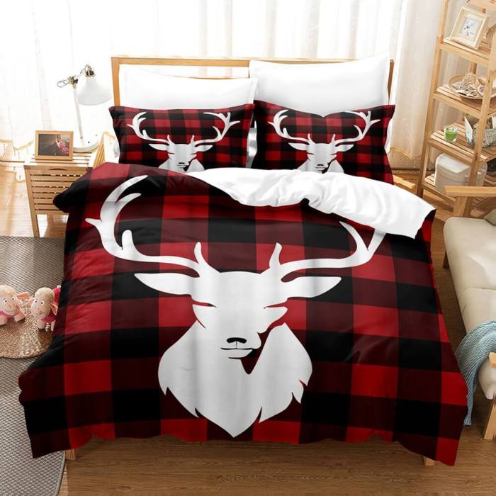 Cute Pere David'S Deer Elk Bedding Set Duvet Covers Bed Sheets Sets