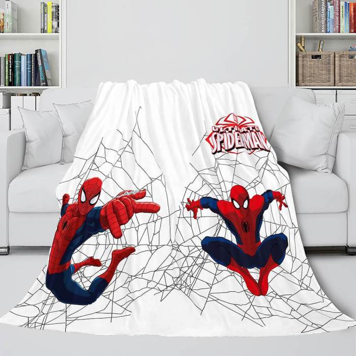Spiderman Cosplay Blanket Flannel Fleece Blanket Throw Wrap Nap Quilt