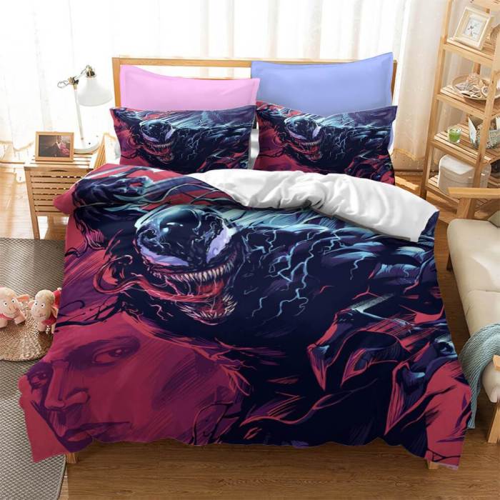 Marvel Venom Cosplay Bedding Set Duvet Cover Halloween Bed Sheets Sets