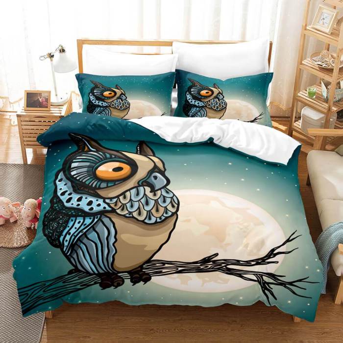 Cartoon Owl Bedding Sets Duvet Covers Quilt Bed Sheets Birthday Gift