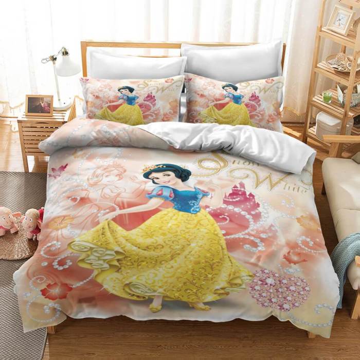 Girls Gift Disney Princess Bedding Set Quilt Duvet Cover Bed Sheets