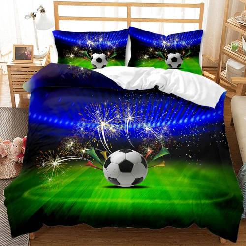 Boys Football Bedding Set Soccer Ball Duvet Cover Quilt Bed Linen Sets