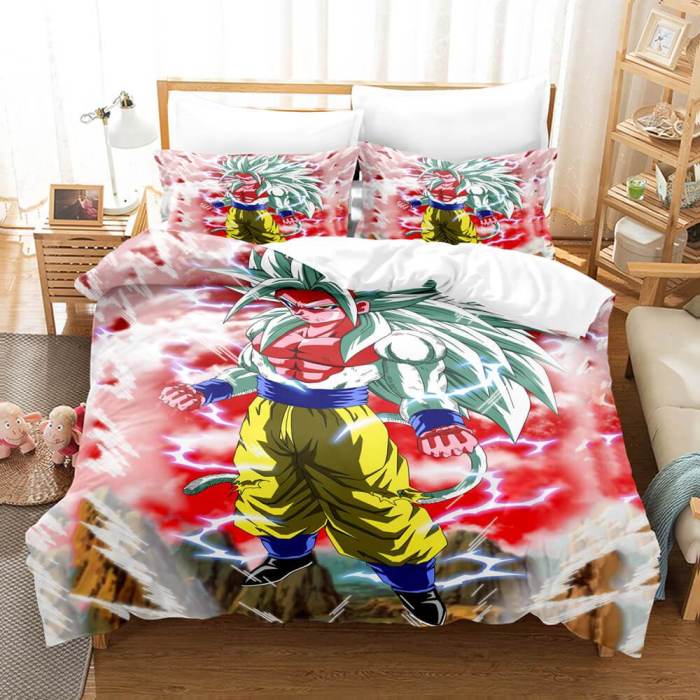 Dragon Ball Son Goku Kakarotto Bedding Set Quilt Duvet Cover Bed Sheets