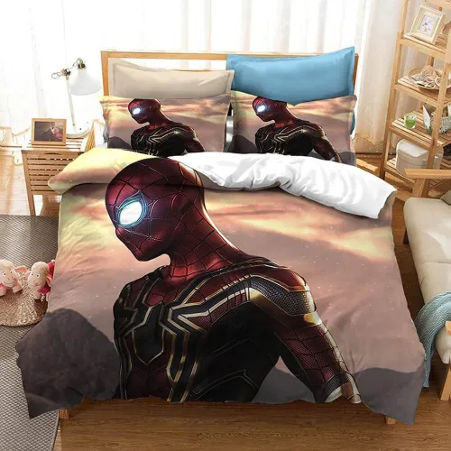 Marvel Spiderman Cosplay Bedding Set Duvet Covers Comforter Bed Sheets