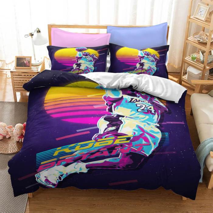 Nba Lakers Basketball Bedding Set Duvet Covers Comforter Bed Sheets