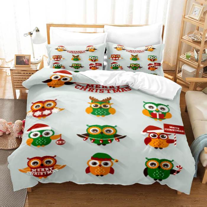Cartoon Owl Girls Birthday Bedding Sets Duvet Covers Quilt Bed Sheets