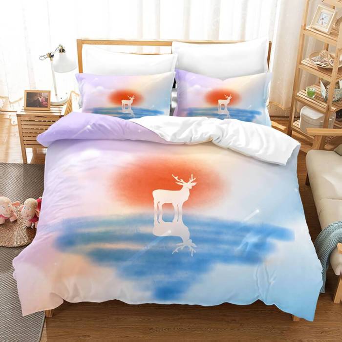 Pere David'S Deer Bedding Set Elk Duvet Cover Quilt Bed Sheets Sets