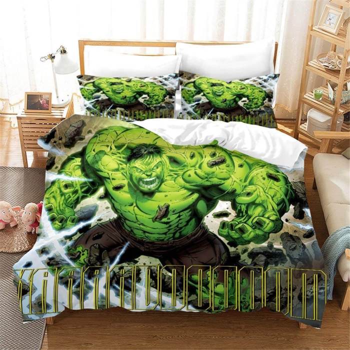 Hulk Bruce Banner Cosplay Bedding Set Duvet Cover Quilt Sheets Sets