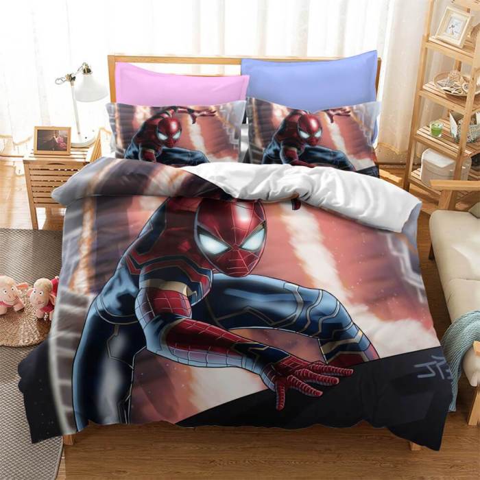 Marvel Spiderman Cosplay Bedding Set Duvet Covers Comforter Bed Sheets