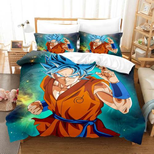 Dragon Ball Son Goku Bedding Sets Quilt Duvet Cover Kids Bed Sheets