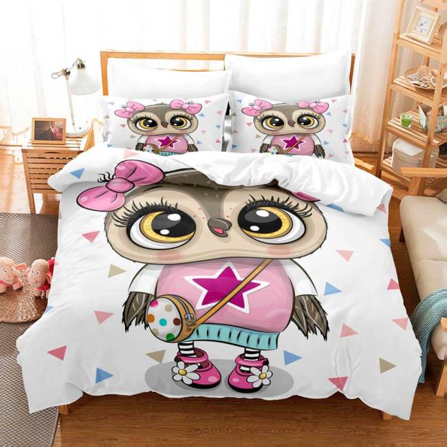 Cartoon Owl Bedding Sets Duvet Covers Quilt Halloween Bed Sheets