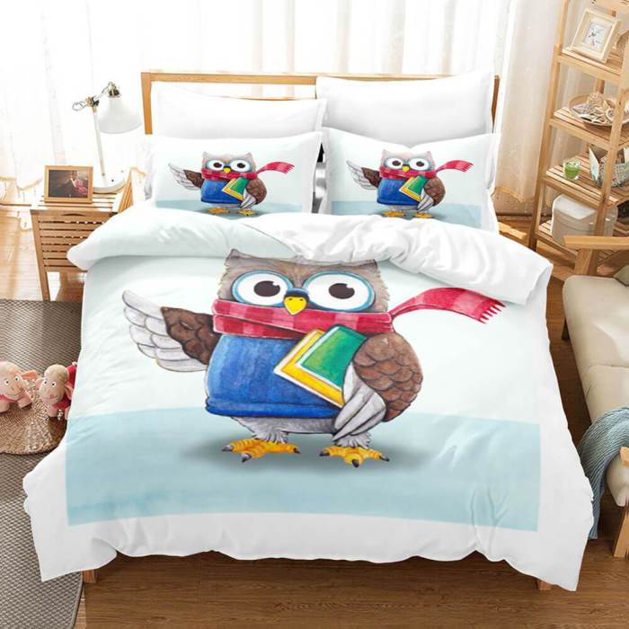 Cartoon Owl Girls Birthday Bedding Sets Duvet Covers Quilt Bed Sheets