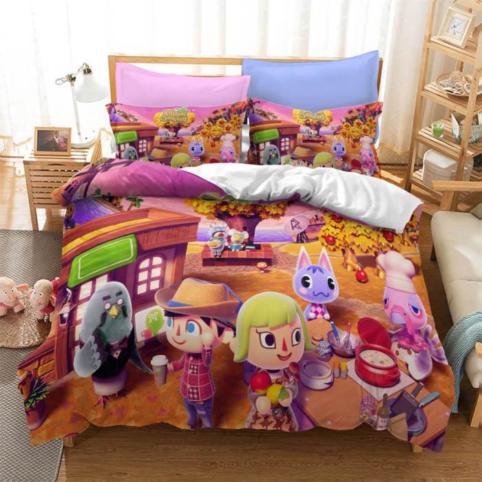 Animal Crossing Cosplay Bedding Set Quilt Duvet Cover Bed Sheets Sets