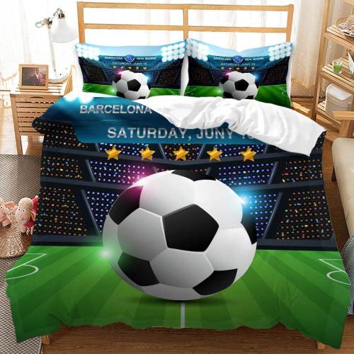 Boys Football Bedding Set Soccer Ball Duvet Cover Quilt Bed Linen Sets