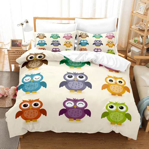 Cartoon Owl Bedding Sets Duvet Covers Comforter Quilt Bed Sheets