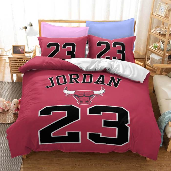 Lakers Jordan Basketball Bedding Set Duvet Covers Comforter Bed Sheets