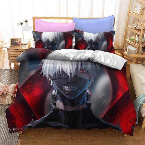 Anime Tokyo Ghoul Cosplay Bedding Set Duvet Cover Bed Sheets Sets