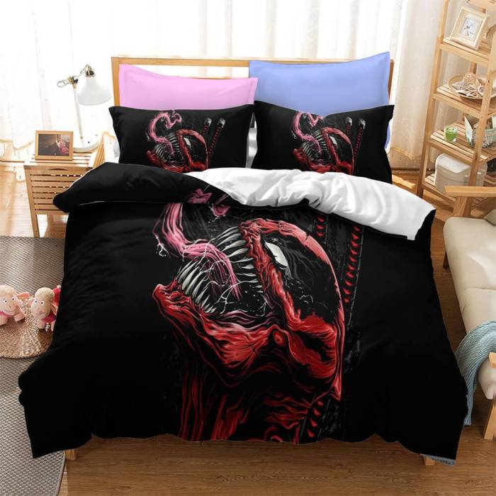 Marvel Venom Cosplay Bedding Set Duvet Cover Halloween Bed Sheets Sets