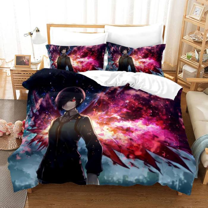 Anime Tokyo Ghoul Cosplay Bedding Set Duvet Cover Bed Sheets Sets