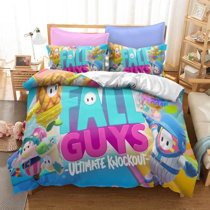 Fall Guys Ultimate Knockout Bedding Set Duvet Covers Bed Sheets Sets