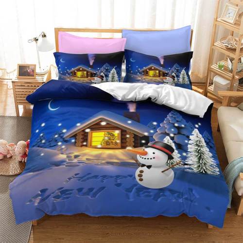Father Christmas Cosplay Bedding Set Quilt Duvet Cover Bed Sheets Sets
