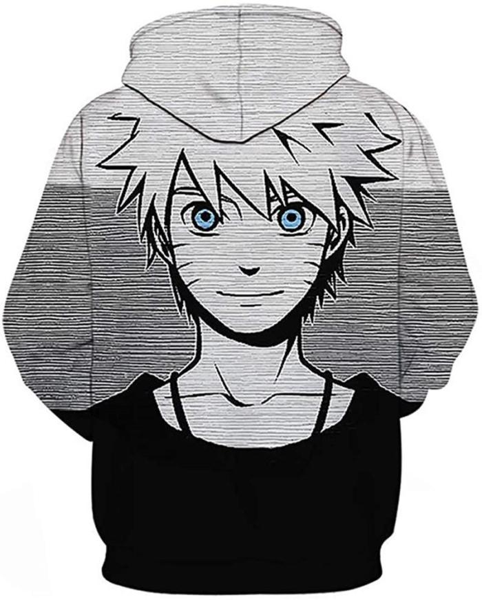 Naruto Anime Grey Uzumaki Naruto Cosplay Adult Unisex 3D Printed Hoodie Sweatshirt Pullover