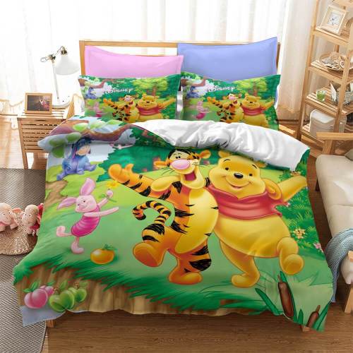 Winnie The Pooh Cosplay Bedding Set Duvet Cover Bed Sheets Sets
