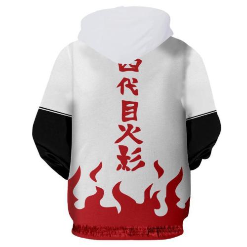 Naruto Anime Fourth Hokage Yondaime Hokage Cosplay Adult Unisex 3D Printed Hoodie Sweatshirt Jacket With Zipper
