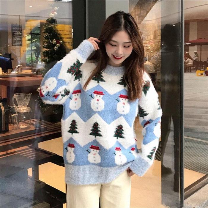 Ugly Christmas Sweater Autumn And Winter  Fashion Thickening Hippocampus Christmas Snowman Sweater Sweater Coat