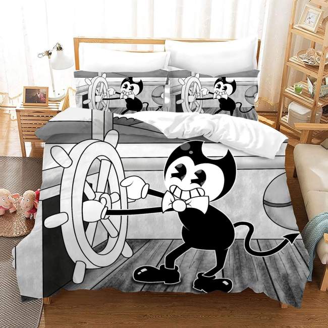 Bendy And The Ink Machine Bedding Set Quilt Duvet Cover Bed Sheets Sets