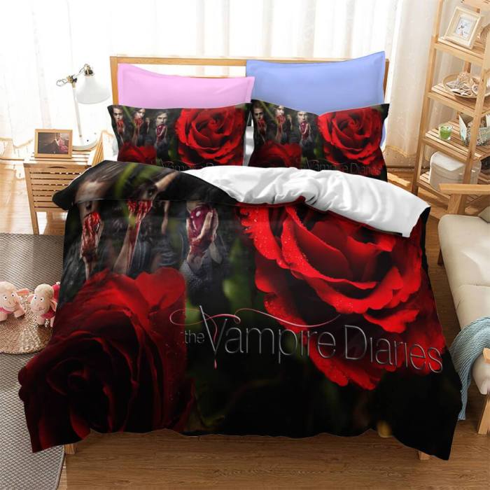 The Vampire Diaries Cosplay Bedding Duvet Quilt Cover Bed Sheets Sets